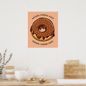 Texte et couleur personnalisés poster Donut (Cuisine)