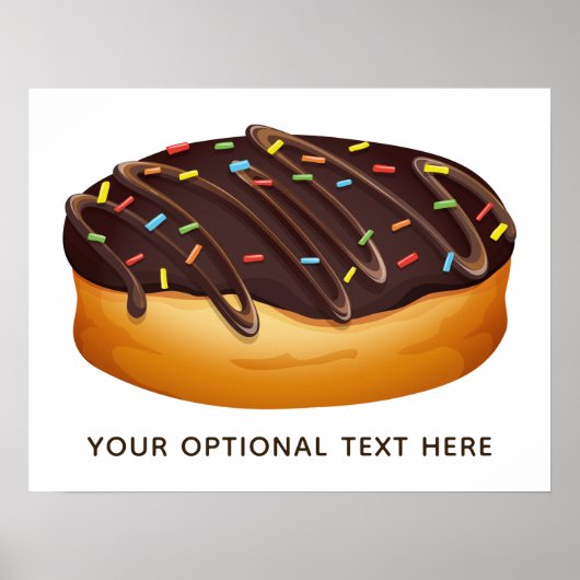 Texte et couleur personnalisés poster Donut (Devant)