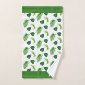 Texte et feuilles vertes sur serviette de bain bla (Serviette à main)