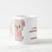 Texte et nom personnalisés Love Koala tasses (Devant gauche)