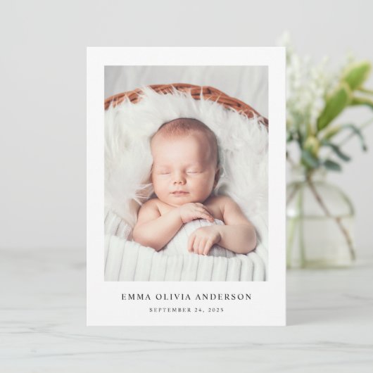 Texte et photo simple et élégant | FAIRE-PART DE N (Debout devant)