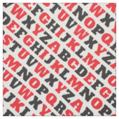 Texte graphique ABC visuel noir rouge blanc tissu (Échantillon)
