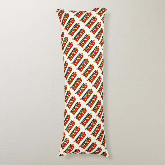 texte graphique super papa long corps coussin (Devant (Vertical))
