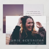 Texte Gras Bleu Plein Modèle Photo Personnalisée (Devant / Derrière)