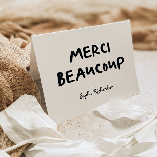 Texte manuscrit en français tendance Merci Beauc