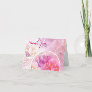 Texte manuscrit Merci Roses aquarelle Chic