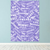 Texte Merci Toile Violette Impression Multilingue (Insitu (Plancher de Bois))