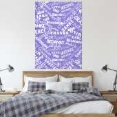 Texte Merci Toile Violette Impression Multilingue (Insitu(Chambre))