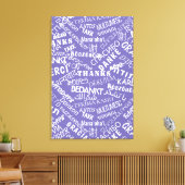 Texte Merci Toile Violette Impression Multilingue (Insitu(Salon))