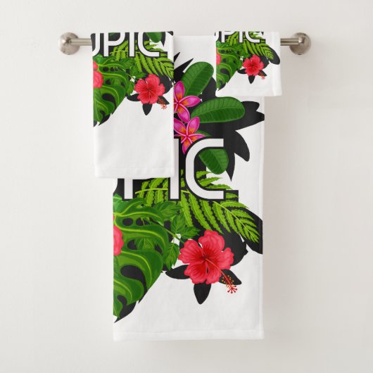 Texte mignon Hibiscus vert, rose et blanc moderne (En situation)