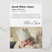 Texte moderne Hello Photo Faire-part bébé (Verso)