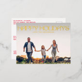 TEXTE MODERNE HEUREUX VACANCES Gold Photo (Recto/Verso)