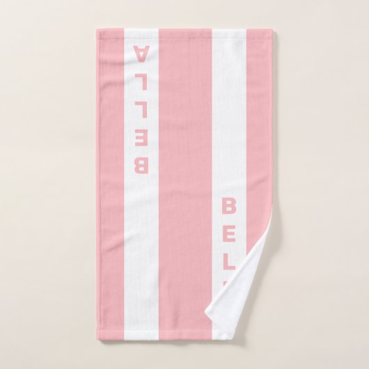 Texte modifiable en nuances rose pâle et blanche (Serviette à main)