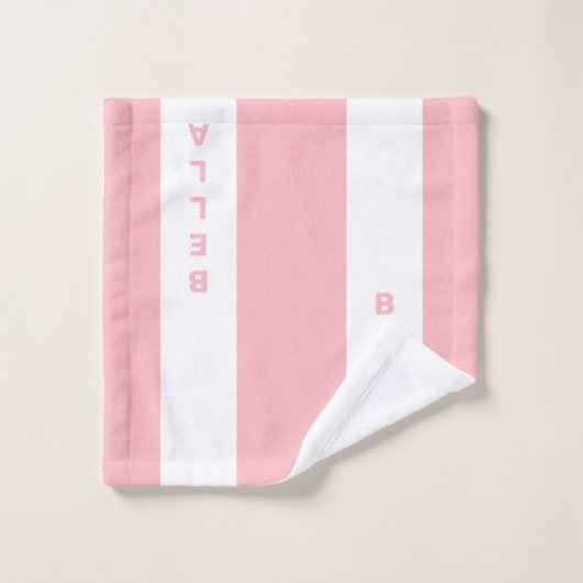 Texte modifiable en nuances rose pâle et blanche (Gant de toilette)