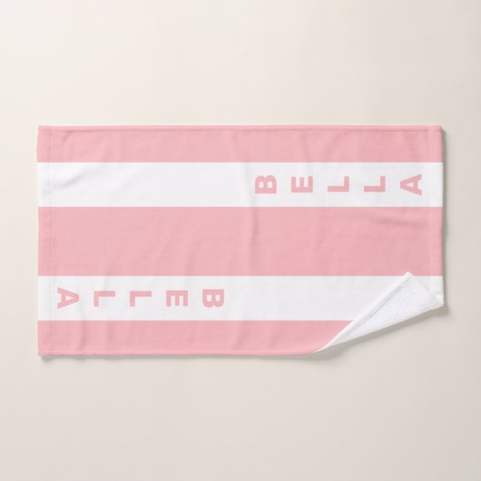 Texte modifiable en nuances rose pâle et blanche (Serviette à main)