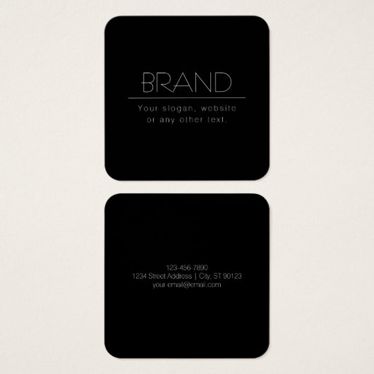 Texte modifiable minimaliste moderne | Noir & Blan (Devant & derrière)