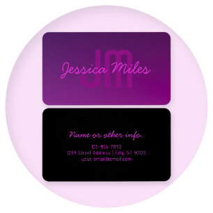Texte Monogrammé Moderne Éditable & Ombre Violet