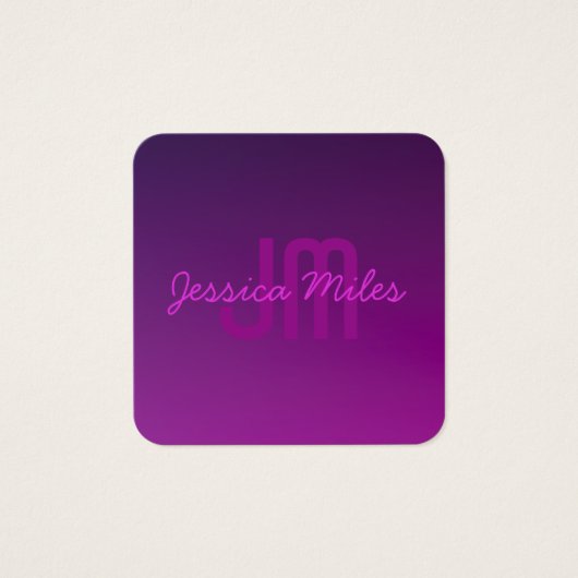 Texte monogramme modifiable moderne & Ombre violet (Devant)