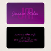 Texte monogramme modifiable moderne & Ombre violet (Devant & derrière)