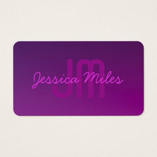 Texte monogramme modifiable moderne & Ombre violet (Devant)