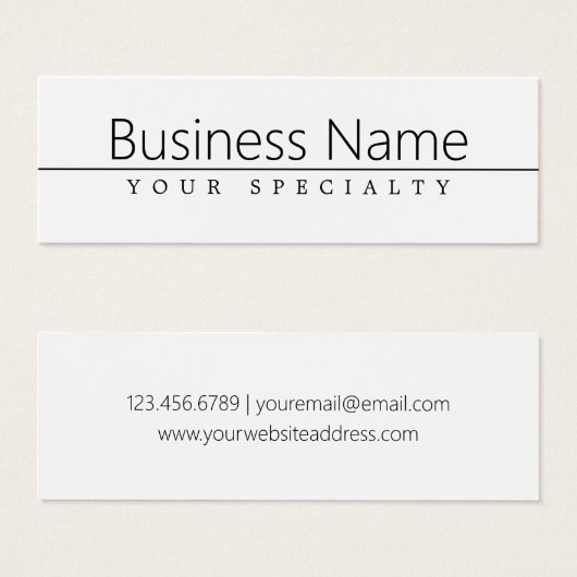 Texte noir classique simple sur blanc (Devant & derrière)