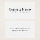 Texte noir classique simple sur blanc (Devant & derrière)