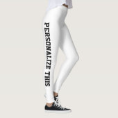 Texte Noir Sur Leggings Blancs (Droite)