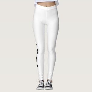 Texte Noir Sur Leggings Blancs