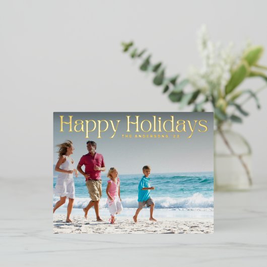 TEXTE OR MODERNE HEUREUX JOURS DE VACANCES Photo (Debout devant)