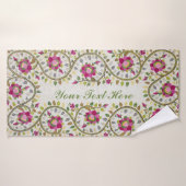 Texte personnalisable, Motif Peonies, William Morr (Serviette de bain)