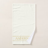 Texte personnalisable simple et élégant | Or blanc (Serviette à main)