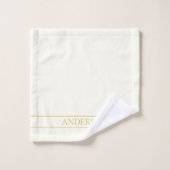 Texte personnalisable simple et élégant | Or blanc (Gant de toilette)