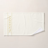 Texte personnalisable simple et élégant | Or blanc (Serviette à main)