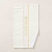 Texte personnalisable simple et élégant | Or blanc (Serviette à main)