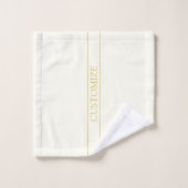 Texte personnalisable simple et élégant | Or blanc (Gant de toilette)