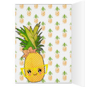 Texte personnalisé / Ananas de fête Kawaii Summer  (Intérieur (Gauche))