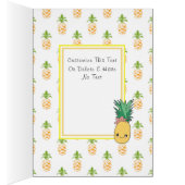 Texte personnalisé / Ananas de fête Kawaii Summer  (Intérieur (Droit))