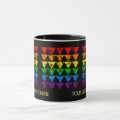 Texte personnalisé Arc-en-ciel Triangles tasses (Centre)