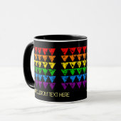 Texte personnalisé Arc-en-ciel Triangles tasses (Devant gauche)