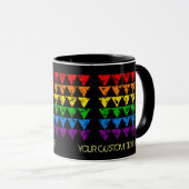 Texte personnalisé Arc-en-ciel Triangles tasses (Devant droit)