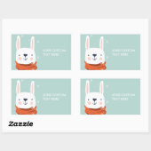 Texte personnalisé Autocollants de lapin d'hiver (Feuille)