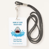 Texte personnalisé Badges de Beach Party (Derrière avec lanière)