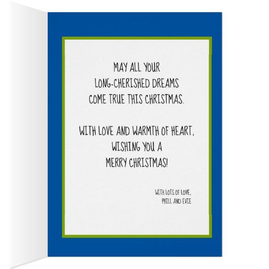 🎾 🎄 Texte personnalisé, bleu et vert Bauble de t (Intérieur (Droit))