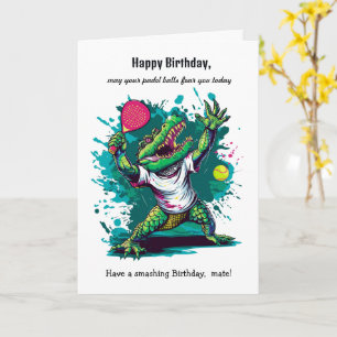 Texte personnalisé, Carte d'anniversaire Padel Pow