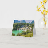 Texte personnalisé Carte de voeux Cascades (Fleur jaune)