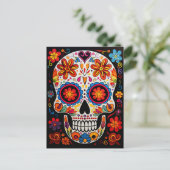 Texte personnalisé 💀 Carte postale Día de Muertos (Debout devant)