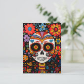 Texte personnalisé 💀 Carte postale Día de Muertos (Debout devant)