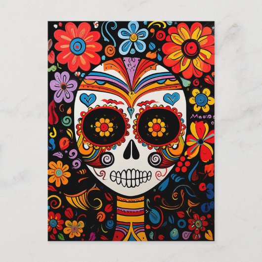 Texte personnalisé 💀 Carte postale Día de Muertos (Devant)