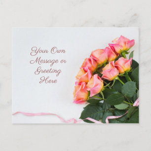 Texte personnalisé Carte postale Roses