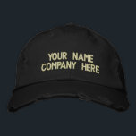 Texte personnalisé Casquette de baseball brodé<br><div class="desc">Casquette promotionnel personnalisé facile - Ajouter votre texte - Nom - Entreprise / Numéro / Lettre / Slogan - Tagline / ou Site, Téléphone, E-mail, Poignée de médias sociaux, Adresse, Logo - Photo / plus - Choisissez votre couleur / Taille / Police - Faites votre promotion unique ou cadeau personnel....</div>